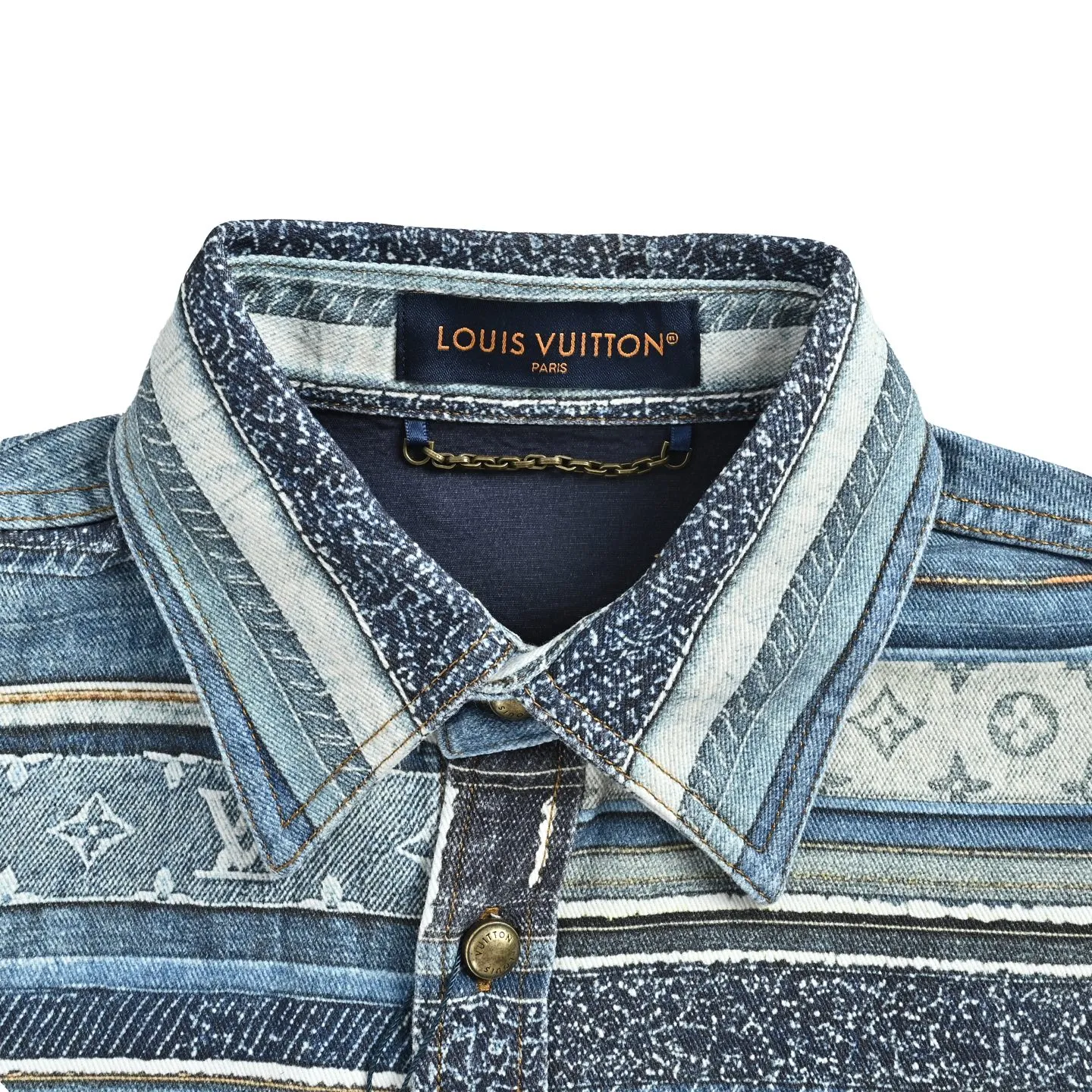 Louis Vuitton/Louis Vuitton jacquard striped denim shirt